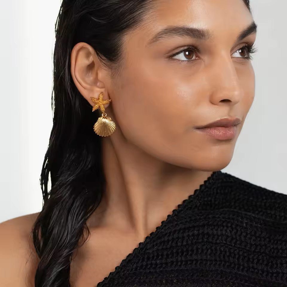 18K Gold Plated Thalassa Earrings - Naked Muse Waterproof Jewellery