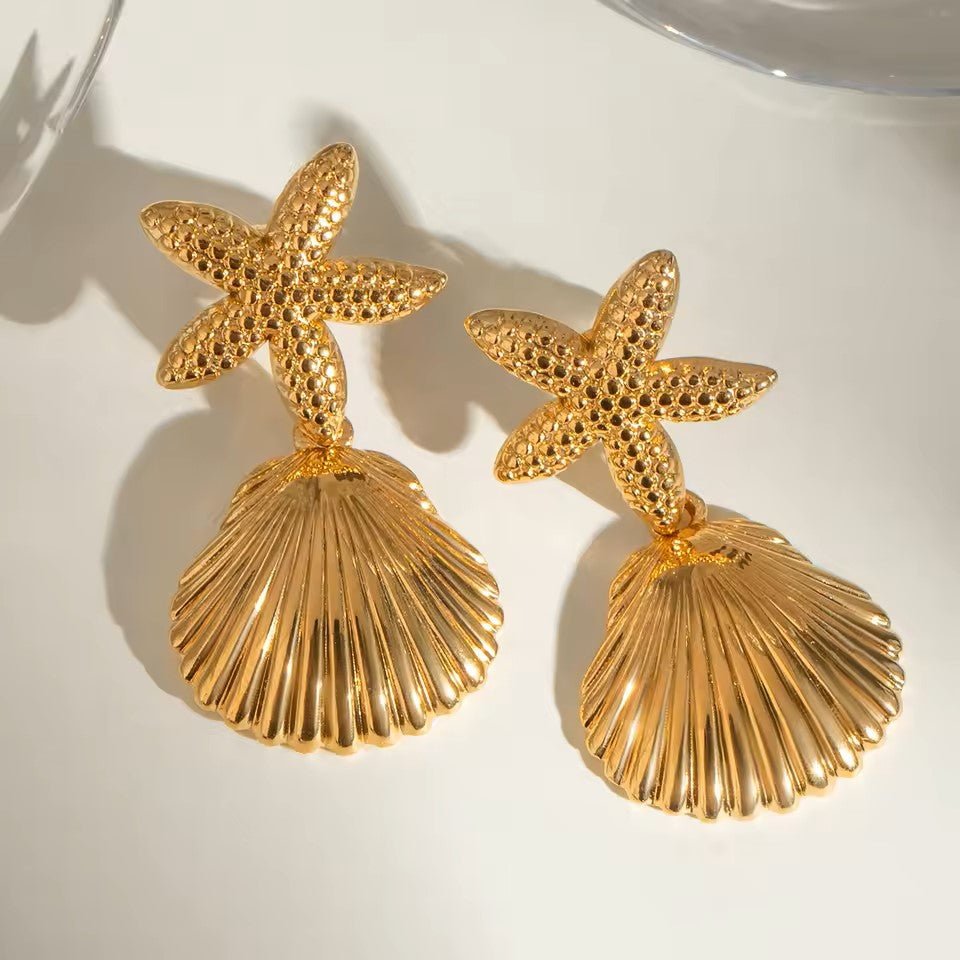 18K Gold Plated Thalassa Earrings - Naked Muse Waterproof Jewellery