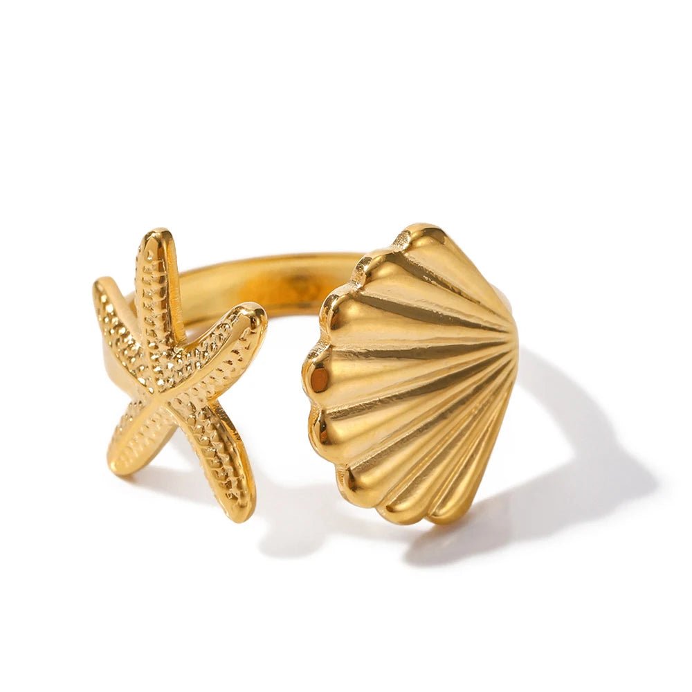 18K Gold Plated Thalassa Ring - Naked Muse Waterproof Jewellery